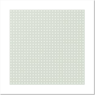 Creamy Mint Green Polka Dots Posters and Art